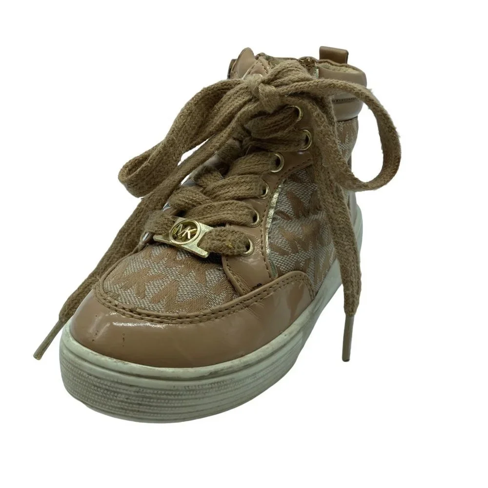 Michael Kors Tan Lil Mosely High Top Sneakers Shoes Toddler Size 8‎